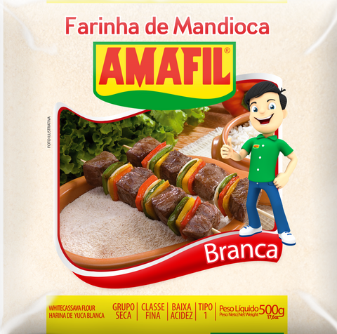 Farinha de Mandioca Branca - Amafil (Harina cruda de Yuca) - 500g